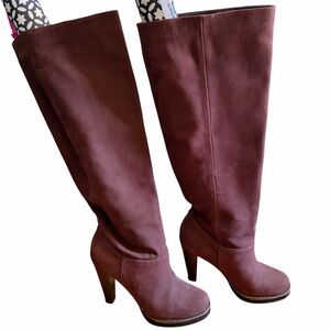 Cole Haan Nike Air | Nola Slouchy Knee High Boots Platform Nubuck Brown Size 7.5